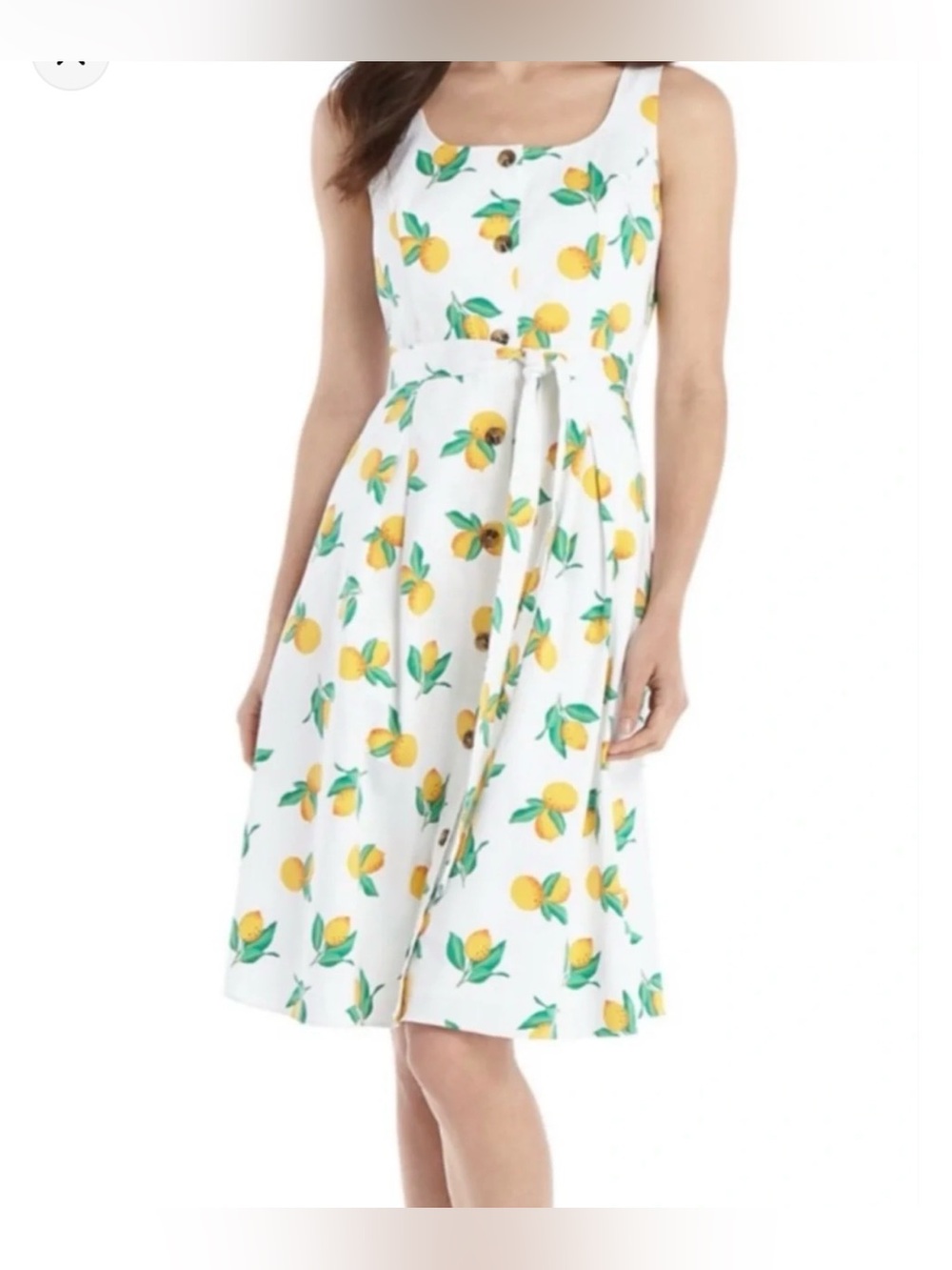 THE LIMITED DRESS LEMON PRINT SLEEVELESS PETITE LARGE